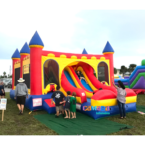 Castillos de salto comerciales Casa de rebote grande Castillo de salto inflable para niños con tobogán doble - Product Image 5