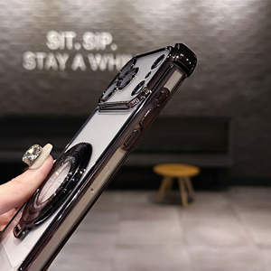 เคสโทรศัพท์ <span class=keywords><strong>iPhone</strong></span> 17 Pro แบบใสเคลือบไฟฟ้า ป้องกันแรงกระแทก รองรับการชาร์จไร้สาย พร้อมขาตั้ง สำหรับ <span class=keywords><strong>iPhone</strong></span> Air - Product Image 3