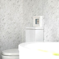 Panneau mural en PVC imitation marbre blanc de 1 mètre de large, très vendu au Royaume-Uni, pour mur humide, salle de bain, douche, revêtement mural