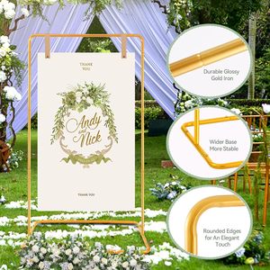 Kim loại có thể điều chỉnh dấu hiệu Chào mừng đứng đám cưới dấu hiệu vàng chủ với dấu hiệu da treo dây đai chỗ ngồi biểu đồ đứng để hiển thị - Product Image 4