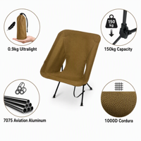 Chaise pliante moderne ultralégère en aluminium 7075, Cordura 1000D, capacité 150 kg, logo personnalisé OEM, portable, plage, jardin, voyage