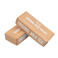 Boîtes d'expédition en papier kraft plat recyclables avec impression de logo personnalisée gratuite, impression en soie, pour kit de thé au lait original