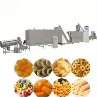 Extrudeuse alimentaire 150 kg/h pour snacks, machines à fabriquer des maïs soufflés, machine à faire des boules de fromage soufflées, ligne de production de chips de riz 65