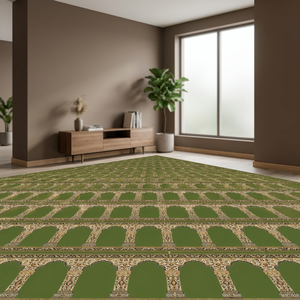 Alfombra de Oración Musulmana de Poliéster Premium para Pared, Fabricada a Máquina, Antideslizante, Enrollable, para Uso Comercial, Pelo Medio - Product Image 2