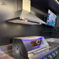 Cuisine extérieure modulaire en acier inoxydable 304, cuisine extérieure pouvant être assemblée librement, évier et réfrigérateur