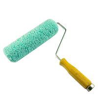 Lot de 10 rouleaux de peinture en microfibre sans peluches avec manche en bambou, qualité industrielle, pour bricolage, OEM