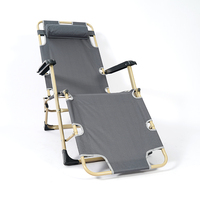 Vente en gros de chaise longue pliante réglable en tissu haute élasticité, inclinable, pour jardin, cour, parc, hôtel, salon