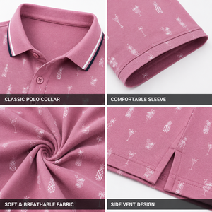Polo de Golf Rosa Premium Personalizado para Hombre, Ropa Corporativa de Marca Privada con Tecnología de Absorción de Humedad, OEM - Product Image 3