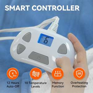 Manta Térmica Azul de Sherpa y Polar de 62"x 84" con 10 Niveles de Calefacción y Apagado Automático de 12 Horas - Product Image 4