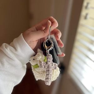 <span class=keywords><strong>Porte</strong></span>-clés en <span class=keywords><strong>macramé</strong></span> en forme de croix, <span class=keywords><strong>porte</strong></span>-clés Jésus, accessoires de voiture chrétiens, <span class=keywords><strong>porte</strong></span>-clés en forme de croix fait main, décoration bohème pour femmes et hommes, cadeaux - Product Image 4