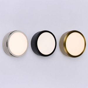 Applique murale LED ronde moderne pour intérieur, en chrome et laiton noir, luminaire décoratif pour salle de bain, chambre, couloir, hôtel, OEM ODM - Product Image 1