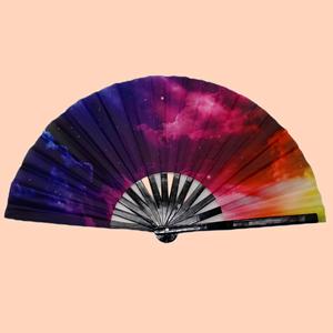 Éventails à main en gros, style chinois, noirs, personnalisables, grands, colorés, avec logo sur mesure, pour <span class=keywords><strong>Kung</strong></span> <span class=keywords><strong>Fu</strong></span> et Rave Clack - Product Image 6