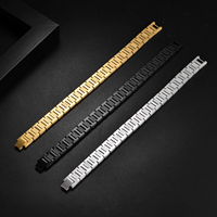 Bracelet de Thérapie Magnétique Rectangle en Acier Inoxydable 316, Style Punk Croco, Tendance, Personnalisable avec Logo Gravé, Meilleure Vente