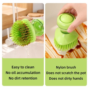 Unique Multifunctional <b>Kitchen</b> Gadgets Cleaning Brush Household Wash Tools Automatic Brush Self Storage Liquid Pot Brush - Product Image 4