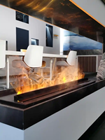 Cheminée électrique à vapeur d'eau artificielle avec flamme LED factice de 48 pouces, flamme 3D, vapeur d'eau automatique, simulateur de cheminée