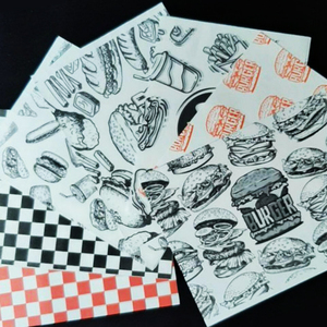 Logo personalizzato stampa hamburger packaging grasso a prova di olio di carta velina <span class=keywords><strong>sandwich</strong></span> carta da imballaggio shawarma per uso alimentare carta oleata - Product Image 2