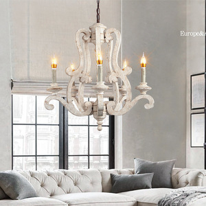 Lámpara Colgante <span class=keywords><strong>de</strong></span> <span class=keywords><strong>Techo</strong></span> Estilo Rústico Americano, <span class=keywords><strong>de</strong></span> Madera, Retro, Tipo Candelabro - Product Image 6