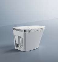 WC intelligent à poser au sol avec bidet autonettoyant, siphon automatique, cuvette de toilette intelligente, bidet automatique en forme de V, toilette intelligente