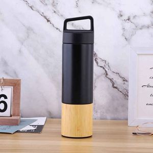 Minimalist Stainless Steel Vacuum Tumbler With Bamboo Base <b>Double</b> <b>Wall</b> Insulated For Travel - Product Image 5