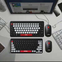 Desain baru kustom warna-warni 2.4G BT USB nirkabel Model ganda 78 tombol Keyboard dan Mouse Keyboard membran kombo