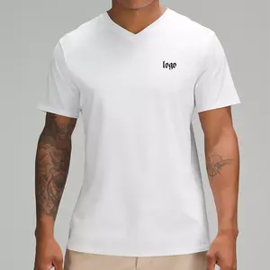 Vêtements de sport de plein air Ensembles personnalisés de fitness pour hommes T-shirts de compression T-shirts unis 100% coton Muscle Fit T-shirts vierges - Product Image 1