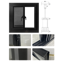 Ventanas Corredizas de Aluminio con Certificación CE, Diseño a Prueba de Huracanes, Ventanas Corredizas de Doble Vidrio para Casa