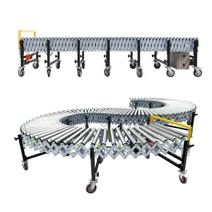 LIANGZO Electric Power Retractable Flexible Expandable Roller Conveyor For Sale