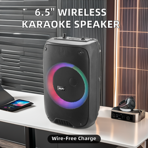 Xách tay 6.5 inch RGB ánh sáng không dây karaoke Loa âm thanh ngoài trời Đảng Powered by pin - Product Image 3