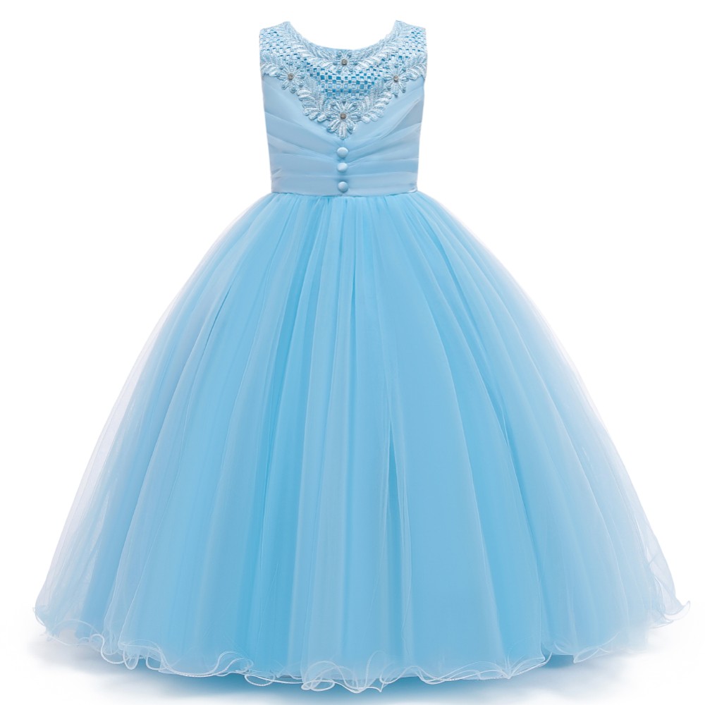 западно - белый длинный свадебный наряд вечеринка симпатичная девушка смокинг подходит на 6 - летний день рождения