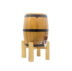 Barril de vinho de carvalho feito à mão, feito de fábrica, com forro de aço inoxidável, vertical, barril de carvalho, cnlf