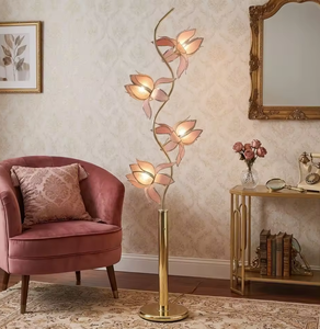 Lámpara de Pie Moderna de Cristal Flexible con Forma de Loto, Lámpara de Pie Ajustable DIY con Bombilla LED DC E26, Decoración con Pantalla de Cristal Flexible en Forma de Flor - Product Image 4