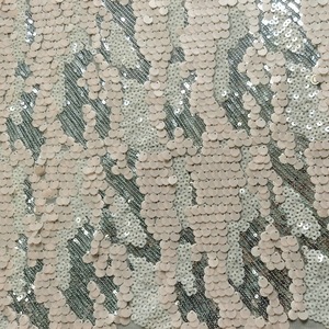 Tessuto in Pizzo con Paillettes a Due Tonalità di Lusso, Tessuto a Rete con Paillettes <span class=keywords><strong>Rosa</strong></span> e Argento Brillanti per Abiti da Sposa/Sfondi - Product Image 2