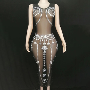 Novance ชุดราตรียาวสีดำสุดเซ็กซี่ประดับคริสตัลแวววาวสำหรับถ่ายภาพสินค้าขายดี2023 - Product Image 1