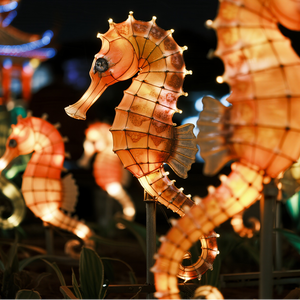 Bestseller Lanterna Animale Colorata Cartone Animato Cavalluccio Marino Luminoso Vivace Impermeabile Decorazione Acquario Eventi del Ringraziamento Festa Costiera - Product Image 6