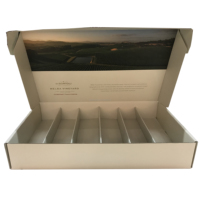 Boîte cadeau personnalisée pour vin rouge et vin mousseux, lot de 6, en carton rectangulaire avec finition brillante/mate
