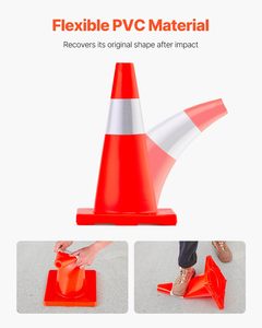 Cônes de signalisation CITICITY de 18 pouces, cônes de sécurité routière avec base en PVC, cônes de construction orange pour la maison - Product Image 4