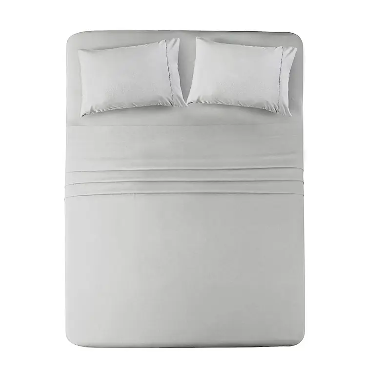 white Soft and Breathable 1 Flat Sheet 1 Fitted Sheet and 2 Pillowcases pure cotton bed sheet set