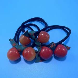 Coletero grande con diseño de cereza estilo coreano, coletero para niña, coletero popular, coletero para mujer, venta al por mayor - Product Image 2