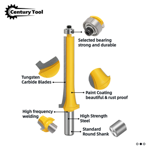 Jeu de fraises à queue de 1/2 pouce, fraises pour panneaux de volets, portes, moulures de fenêtres, pour le travail du <span class=keywords><strong>bois</strong></span>, le dégrossissage et la sculpture des bords - Product Image 2