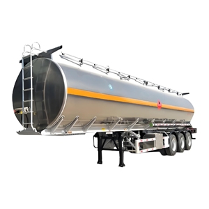 Semi-remorque citerne à carburant en aluminium et acier inoxydable 3 essieux 45 CBM, vente directe usine, pour essence et diesel - Product Image 1