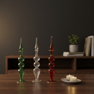 ZAHEREEN LW24 Handmade Egyptian Folk Art Tall Glass Blown Colored Perfume Bottles Souvenirs Egypt New Year Graduation - Product Image 2