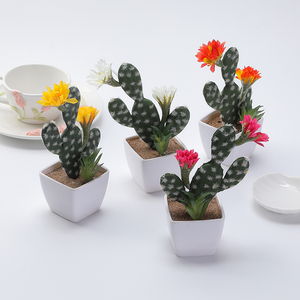 Decorazione della tavola piccoli <span class=keywords><strong>fiori</strong></span> finti in vaso all'ingrosso <span class=keywords><strong>cactus</strong></span> artificiale <span class=keywords><strong>con</strong></span> piccoli verdi succulenti - Product Image 1