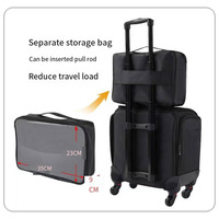 Sac de maquillage portable Baijin en tissu Oxford avec fermeture éclair, trousse de beauté professionnelle, grande capacité, valise à roulettes pour maquillage