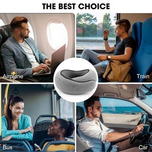 Xdh333 Inflatable Easy Storage <b>Memory</b> Foam Outdoor Neck Pillow for Airplane Travel - Product Image 5
