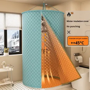 <span class=keywords><strong>Rideau</strong></span> <span class=keywords><strong>de</strong></span> <span class=keywords><strong>douche</strong></span> thermique d'hiver 3D épaissi, auvent <span class=keywords><strong>de</strong></span> bain imperméable <span class=keywords><strong>en</strong></span> polyester avec revêtement <span class=keywords><strong>en</strong></span> aluminium, isolation thermique pour la salle <span class=keywords><strong>de</strong></span> bain à domicile - Product Image 3