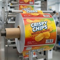 Film d'emballage en rouleau OEM souple en plastique laminé, feuille d'aluminium, BOPP, CPP pour sachets scellés à l'arrière de chips, snacks et biscuits