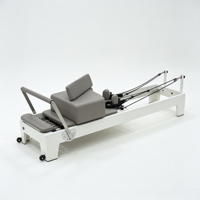 Machine de Pilates Reformer réglable en bois de chêne peint en blanc pour studio à domicile, entraînement corporel, gym, étirement, OEM