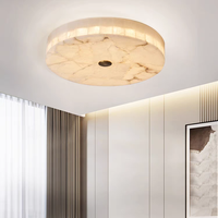 Plafonnier espagnol moderne en marbre et cuivre pour chambre à coucher, lustre en albâtre de luxe, lumière LED, montage encastré pour chambre, balcon, ferme