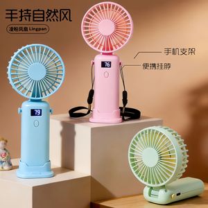 Ventilateur de cou portable Lingpan avec affichage numérique, alimentation par batterie 5W, commande par bouton pour utilisation en extérieur - Product Image 1