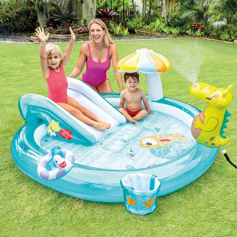 Intex 57129, venta al por mayor, tobogán de piscina inflable de agua para patio trasero al aire libre para niños